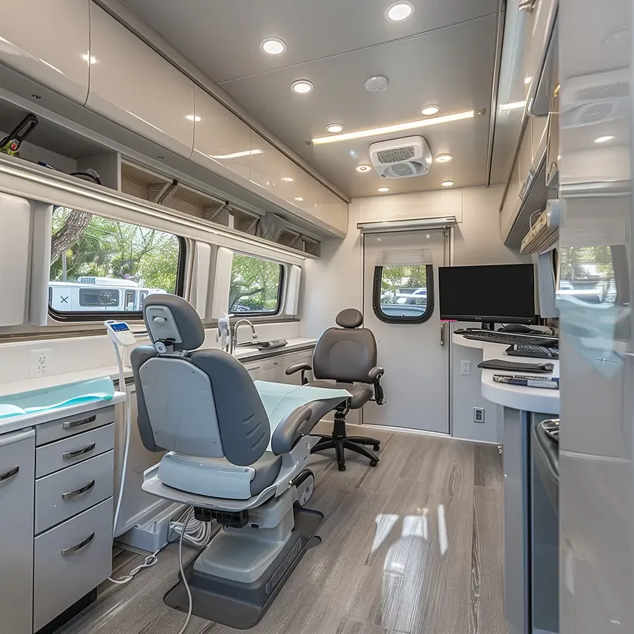 Mobile dentist providing care in a patient's home